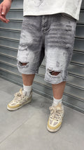 Shorts destroyed grigio