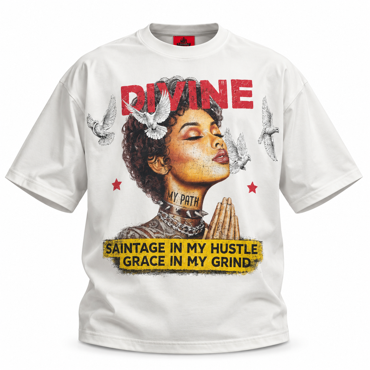 T-shirt Face BNK studio bianca