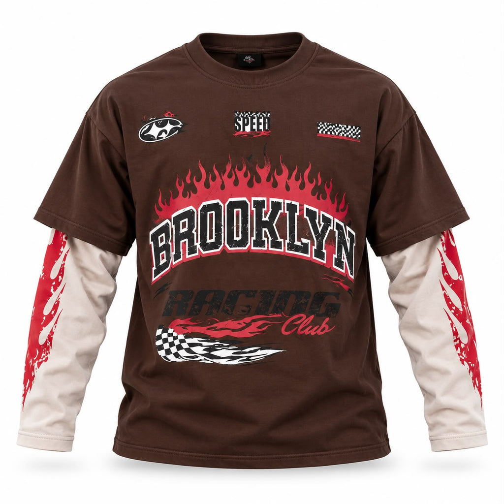 Long-sleev Brooklyn premium Marrone