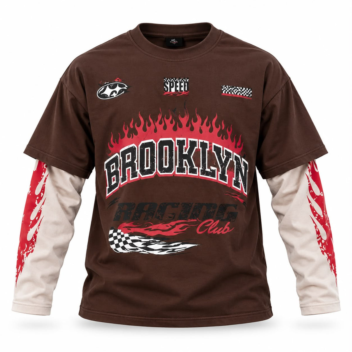 Long-sleev Brooklyn premium Marrone